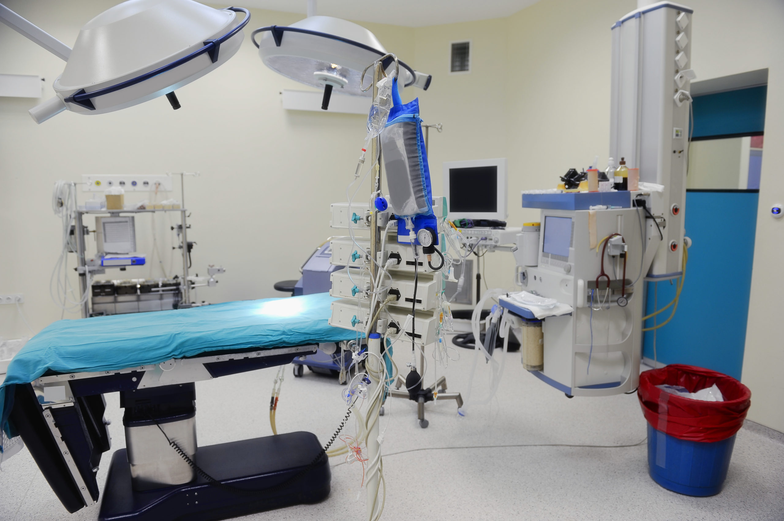 A recently-constructed medical operating room