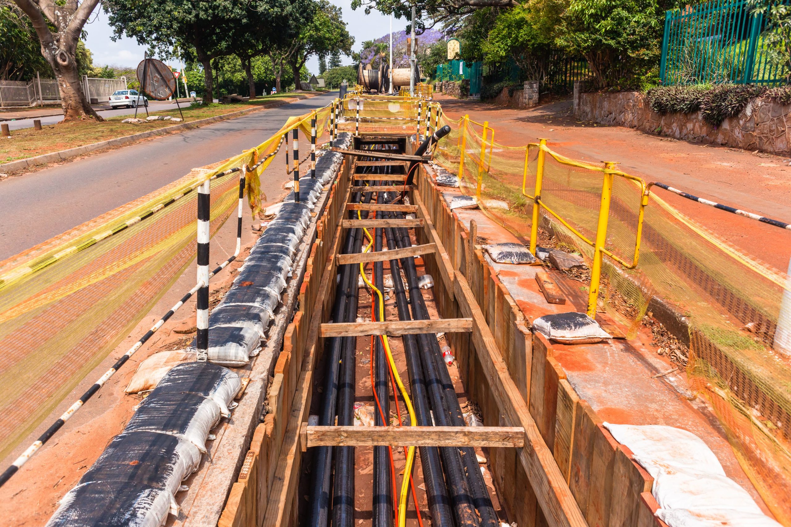 Uncovered underground electrical wires
