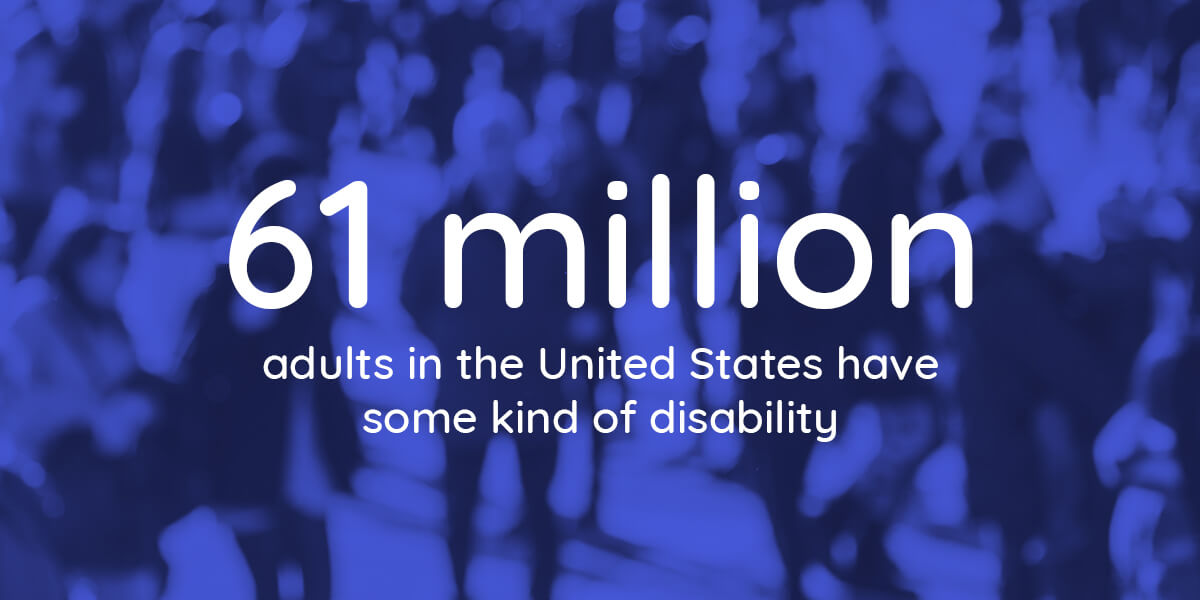 61 million adults in the United States have some kind of disability